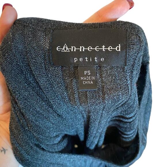 Connected Apparel Knit Pleated Sweater Dress In Grey - Picture 10 of 12